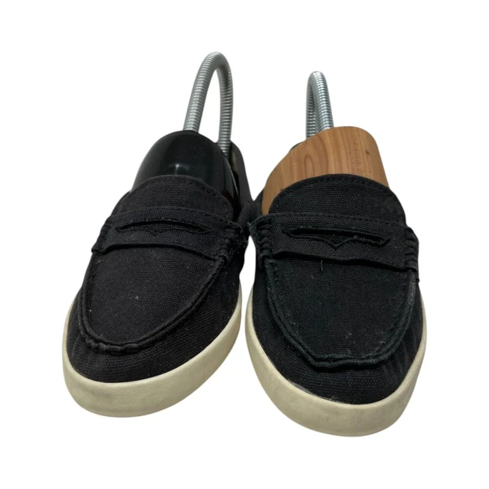 Cole Haan Loafer Women Size 5 B Pinch Weekender Black Canvas Plaid